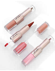 2 en 1 Nude Brown Pink Mirror Lip Gloss Tapered Gradient Lipliner Contour Pencil Matte Lip Liner Impermeable Sexy Lipstick Makeup - Product Image 2