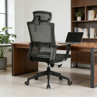 Fauteuil de bureau ergonomique réglable en gros, pivotant, dossier haut, entièrement en maille, avec vérin à gaz chromé, garantie 5 ans