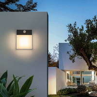 Lampe murale extérieure carrée en aluminium avec détecteur de mouvement, étanche IP-65, LED pour escaliers, balcons, couloirs, patios, jardins, moderne