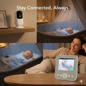 จอภาพเด็ก KT-902S 720P พร้อมจอ IPS ขนาด 2.8 นิ้ว เชื่อมต่อแบบปลอดภัยไม่ใช้ WiFi สีชมพู/ฟ้า/เหลือง สำหรับขายส่ง - Product Image 6