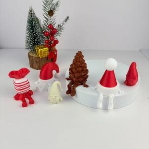 Set di Statue Natalizie Stampate in 3D in Plastica per Decorazioni Natalizie su Mensole e Tavoli - Product Image 1