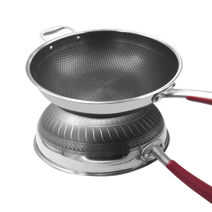 Poêle à frire double antiadhésive multi-tailles en nid d'abeille de 32 cm, acier inoxydable 304 de qualité alimentaire, poêle à frire 304, poêle à griller pour steak - Product Image 1