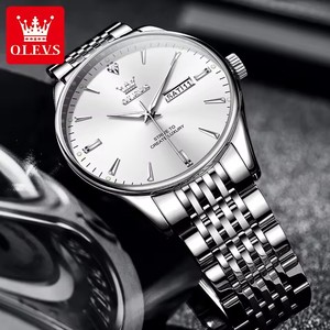   Reloj de cuarzo para hombre 2929, original, resistente al agua, para hombre de negocios, correa de acero, calendario dual, luminoso, moderno. - Product Image 2