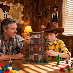 Juego de Bloques de Construcción Cowboy Western Hotel Assembly 2146PCS Red Dead con Luz LED, Bloques Compatibles para Niños, Gran Venta - Product Image 4