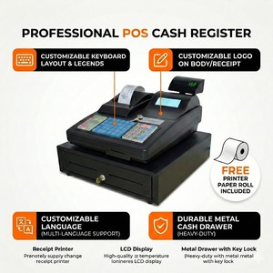 Registratore di Cassa Elettronico Longfly, Sistema <span class=keywords><strong>POS</strong></span> Vintage in Vendita, Terminale <span class=keywords><strong>POS</strong></span> a 64 Tasti con Display LCD, Hardware <span class=keywords><strong>POS</strong></span> Epos TPV - Product Image 4