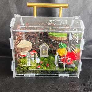 ชุดกรงสำหรับแมงมุมกระโดด, ที่อยู่อาศัยสำหรับตั๊กแตนกัดแมลงแบบป้องกันการหลบหนี, บ้านแมงมุมแบบมีประตูแม่เหล็กสำหรับแมงมุมตระกูลทารันทูลาพร้อมหูจับ - Product Image 1