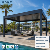 Jiake Solar Bioklimatische Aluminium-Pergola mit Photovoltaik-Panel Motorisiertes Lamellendach für Hotel-Poolbereich Außenbereich