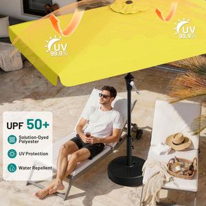 Sombrilla Rectangular Amarilla para Exteriores, Toldo para Jardín, Terraza, Piscina, Patio, Mesa de Comedor, Parasol de Mercado - Product Image 4