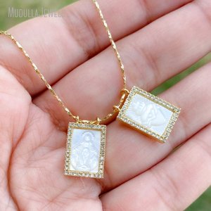 Collana Scapolare in Madreperla NM53855, Medaglia Scapolare della Vergine, Gioielli Religiosi, Collana della Vergine Maria, Regalo Cattolico per <span class=keywords><strong>la</strong></span> <span class=keywords><strong>Mamma</strong></span> - Product Image 4