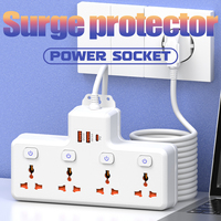 Multiprise universelle multi-pays 4 prises + 2 USB-A + 1 PD 3.0 10A avec prise murale 240V/110V