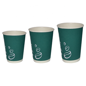 Vaso de Papel para Bebidas Calientes con Tapa, Personalizado con Logotipo, Ecológico, Desechable, de Papel Kraft, con Diseño de Ondas, Color Rosa Dorado - Product Image 6