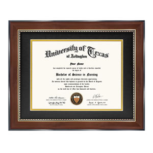 Mondon 11x14in Marco de Certificado de graduación negro dorado Marcos de diploma con doble mate - Product Image 1