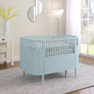 Cuna Convertible de Madera Maciza Blanca Premium con Diseño Ovalado Arqueado y Base Sólida para Dormitorio de Bebé - Product Image 3