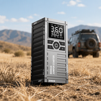 Démarreur de secours robuste avec gonfleur de pneus intelligent, affichage numérique, 8000 mAh, démarrage à zéro tension, haute puissance pour voitures, motos, camions