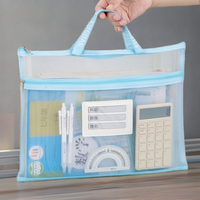 Grand système d'organisation, sac à documents en maille transparente B4, pochette zippée en nylon, organisateur de bureau