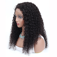 Perruque Lace Front 4x4 en Cheveux Humains Péruviens 100% Naturels pour Femmes Noires, Perruque Jerry Kinky Curl avec Boîte d'Emballage Personnalisée