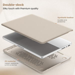 Cubierta dorada para portátil PU Kickstand para Mac Book Pro 14 2021/2023 Fit Model A2442 M1 Pro / M1 Max/A2779/M3 A2918 A2992 - Product Image 6