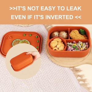 Boîte à lunch multifonctionnelle en silicone à 4 compartiments, isolation thermique et séparation, boîte à lunch bento pour enfants compatible micro-ondes - Product Image 4