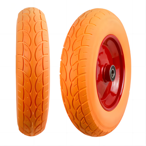 Roues pleines sans chambre à air en mousse PU 350-8 <span class=keywords><strong>350X8</strong></span> 3.50-8 Pneus en polyuréthane pour chariot à main, chariot, <span class=keywords><strong>roue</strong></span> de <span class=keywords><strong>brouette</strong></span>, jante en acier - Product Image 1
