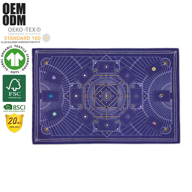 Unique Design Custom Size Digital Printed 100% Cotton Fabric Rectangle Astrology Square Altar Tablecloth Tarot Cards Table Cloth