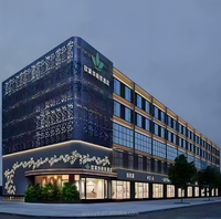 Panneau en aluminium perforé, façade en aluminium découpée au laser, revêtement architectural, mur-rideau perforé pour la décoration extérieure