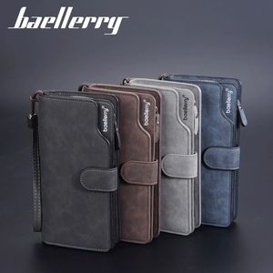 <span class=keywords><strong>Portefeuille</strong></span> long vintage Baellerry pour <span class=keywords><strong>homme</strong></span> avec gravure personnalisée, grande capacité, porte-monnaie masculin avec fermoir, porte-cartes et pince à billets - Product Image 2