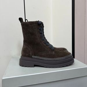 Top Quality <b>Ladies</b> Platform English Style Knight <b>Boots</b> With Fashion Zipper Lacing Design High Top Genuine Leather Short <b>Boots</b> - Product Image 3