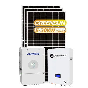 Greensun 20Kw 33Kw 30Kw हाइब्रिड सौर ऊर्जा प्रणाली Placas हाइब्रिड 20Kw Solares बंद ग्रिड सौर ऊर्जा भंडारण प्रणालियों संयंत्र