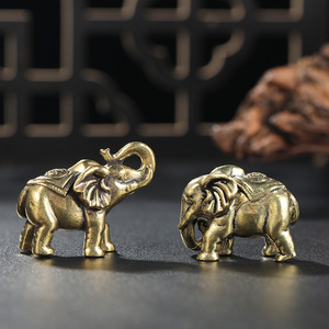 Figurine d'éléphant en bronze massif, mini sculpture faite à la main pour la décoration de la maison, cadeau - Product Image 1