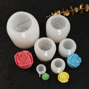 <span class=keywords><strong>Besafe</strong></span> 3D Rosa flor jabón vela molde para decoración de pasteles hecho a mano hacer chocolate caramelo hielo polímero arcilla goma pasta - Product Image 1