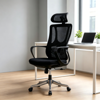 Fauteuil de Direction Ergonomique Pivotant en Gros, Cadre Métallique Noir, Hauteur Réglable, Confort Optimal pour Bureau et Domicile, Fabricant