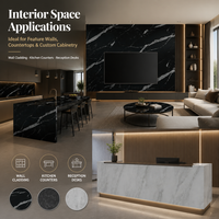 Lembaran Laminasi Dekoratif Tahan Api Panel Laminasi Tekanan Tinggi untuk Pintu Lemari Dapur Partisi Bilik Kamar Mandi
