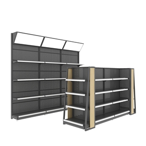 超市货架金属展示架，用于便利店母婴商店，带木质侧板 - Product Image 2