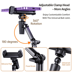 Professionnel T10 360 °   Support de téléphone réglable <span class=keywords><strong>pour</strong></span> diffusion en direct, <span class=keywords><strong>trépied</strong></span> robuste avec base épaissie - Product Image 3