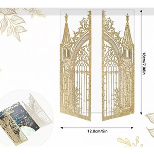 3D Hollow-out Greeting Card Vintage Foldable Birthday Wedding Couple Romantic wedding card - Product Image 1