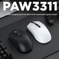 X12 Mouse Gaming Nirkabel Tri-Mode Sensor PAW3311 12000DPI RGB Dock Pengisian Daya Magnetik Layar LED untuk Kantor Gaming PC Laptop
