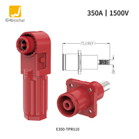 Connecteur industriel mâle/femelle à déconnexion rapide, type sertissable, haute intensité 50A-350A, rouge, pour stockage d'énergie à un seul conducteur