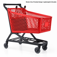 Chariot de courses en plastique résistant aux chocs, couleur et taille personnalisables, pour supermarché et épicerie, chariot à main pratique