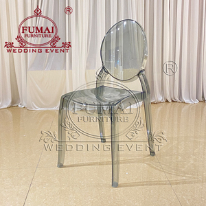 Transparent Acrylic Hotel <b>Chair</b> Modern Solid Back Tapered Leg <b>Stackable</b> Indoor Furniture - Product Image 3