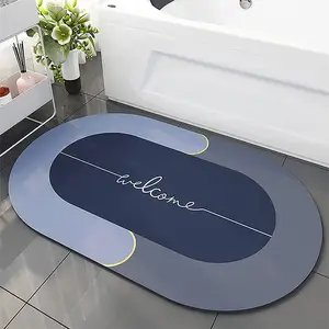 Alfombras de baño de diatomeas lavables de secado rápido antideslizantes, alfombrillas de baño de diatomeas, alfombrillas de baño de goma de diatomita