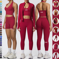 Ensemble de 6 pièces de vêtements de sport sans couture pour femmes, personnalisable avec logo OEM/ODM, faible MOQ, pour l'athlétisme, l'entraînement, la gym, le fitness et le yoga
