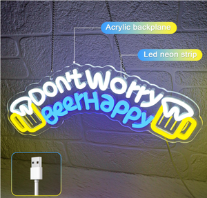 LED <strong>Neon</strong> <strong>Signs</strong> Make You Very Happy There Is <strong>Beer</strong> Multi-Color Options Remote Control IP65 Waterproof Customizable for Bars - Product Image 3