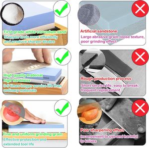 Pierre à aiguiser ensemble couteau cuisine maison nouvelle pierre humide aiguiseur accessoires Double face 400/6000 pierres à aiguiser - Product Image 3