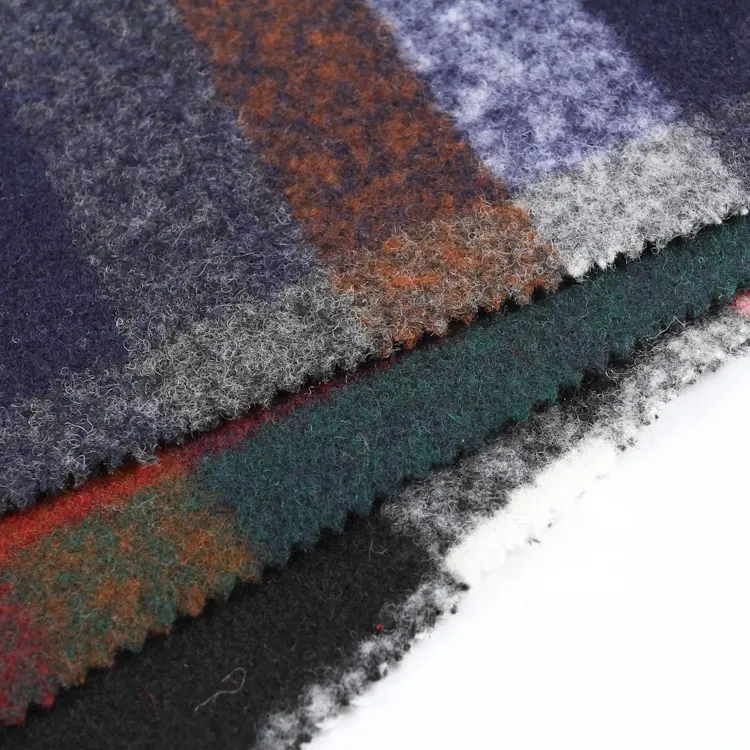 Big check textiles 430gsm plaid check wool woven check polyester fabric names