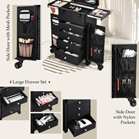 Mallette de Maquillage Professionnelle à Roulettes, Grande Capacité, Organisateur Cosmétique pour Coiffeurs, Artistes et Barbiers