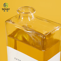 Botellas Dispensadoras de Jarabe de Vidrio Cuadradas Transparentes de 350 ml y 500 ml con Boquilla de Vertido Fácil, Tapa de Plástico, Vacías para Aceite de Oliva y Jarabe