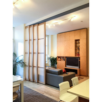Porte coulissante en bois avec verre dépoli pour chambre, style Shoji, pour rénovation architecturale japonaise, design graphique pour maison et chambre à coucher