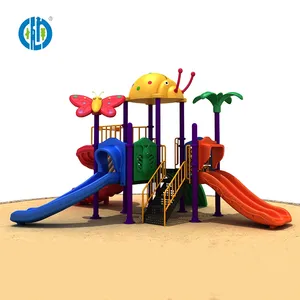 Enfants en plein air aire de jeux combinée divertissement rotative équipement de glissière d'enfants