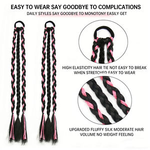Tresses torsadées Y2K – Extensions de cheveux synthétiques colorées <span class=keywords><strong>pour</strong></span> femmes, style mignon et audacieux (vente en gros) - Product Image 2