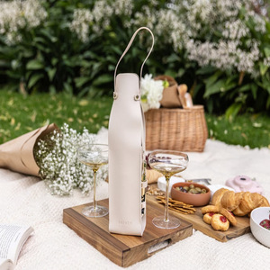 Bolsa de almacenamiento de vino de cuero PU, bolsa para una sola botella de vino, bolsa de embalaje para botella de vino para regalo/banquete - Product Image 2